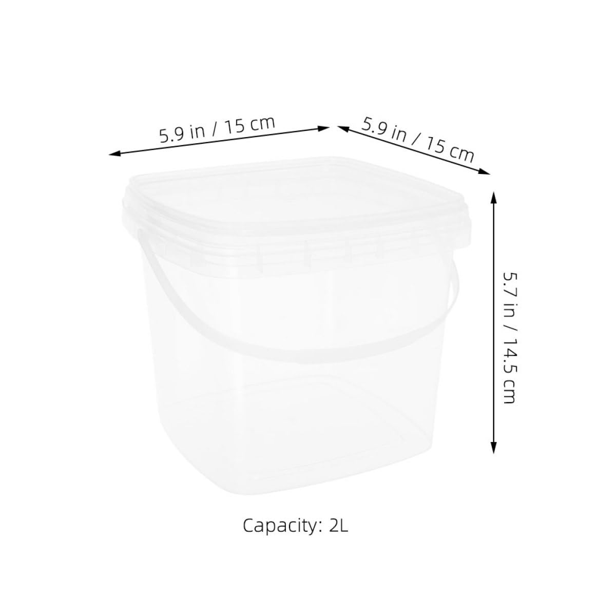 iplusmile 4 Cubos Plásticos Cuadrados 2 Litros Transparentes con Tapa Apilables y Portátiles para Almacenar Alimentos Manualidades y Organización en Cocina Garaje y Hogar
