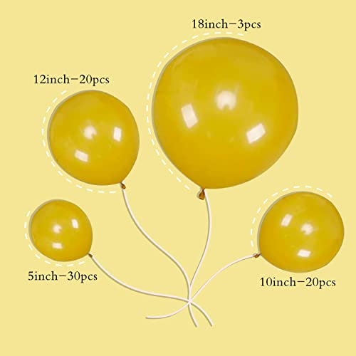 Mustard Yellow Balloons Birthday Decoration 73Pcs 5/10/12/18 Inch Assorted Sizes Tropical Balloons Thanksgiving Fall Party Balloons #TOP2