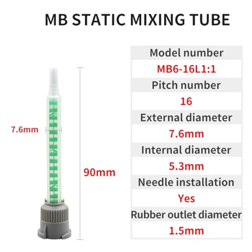 OUDQFCJ 10 Stück Statikmischer Mischdüse für 2k Kleber Epoxidharz Kleber Mischdüse 1:1 Mischerdüsen für Kunststoffkleber Zweikomponentenkleber 2k Kleber Pistole