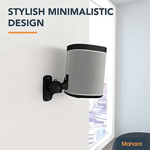 King Universal Tilt & Swivel Speaker Wall Mount Bracket, Pair, for Surround Sound Speakers, SONOS PLAY:1 compatible, Max. Speaker Weight 3.5kg for Home Cinema Sound Systems (Black) - Image 4