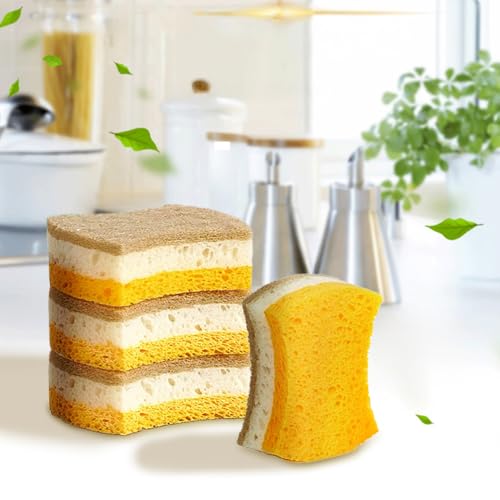 Esponja Natural De Cocina, 4 Piezas, Esponja Natural Para Utensilios De Cocina Antiadherentes, Herramientas De Limpieza, Estropajo Para Platos, Limpieza Para Cocina, Baño