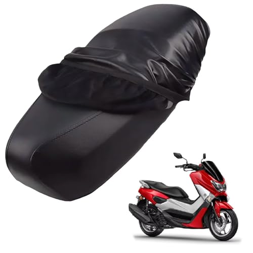 genérico Cuero Funda Asiento Moto Compatible con Yamaha NMAX 125 2015-Presente, Funda para Asiento Moto, Impermeable, a Prueba de Lluvia (Negro)