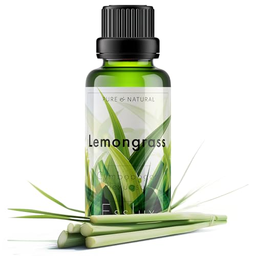 Image of Esslux Lemongrass Essential Oil - Outdoor Protection and Relaxes Muscle Aches - for Worry-Free Fun - 100 Pure Therapeutic Grade for Aromatherapy and Topical Use - 90 ML