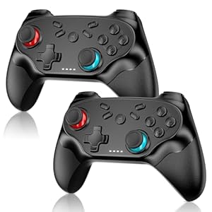 2 Pack Wireless for Nintendo Switch Controller, Compatible with Switch/Lite/OLED/PS/Steam, for Switch Controllers with Wake-up, Dual Vibration, Screenshot Function, Bluetooth, Turbo Function