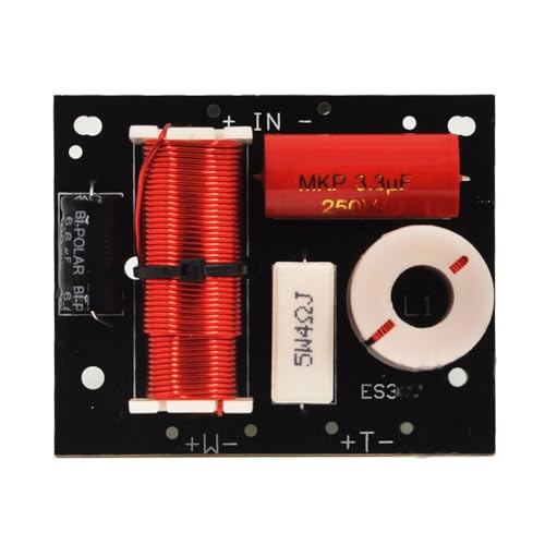 FUANA Altavoz de audio de 2 vías, divisor de frecuencia de agudos y graves de 3200 Hz, manejo de potencia de 80 W, impedancia de 4 a 8 ohmios, para sistemas de altavoces de cine en casa