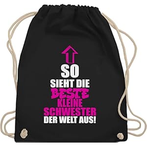 Shirtracer – Turnbeutel Rucksack – Geschwister Schwester Geschenk – Beste kleine Schwester