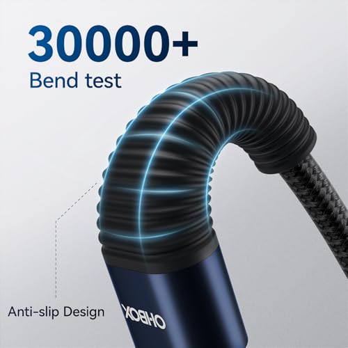 Image of Extra Long USB C to USB C Cable (2Pack 15FT, 100W) USBC Charger Fast Charging Cord Braided, Type C Cable for iPhone 17 Pro Max, 16 /15, iPad Pro /Air /10, Samsung, Android Phones - Black