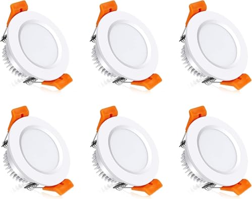 6 Pack 2 Inch LED Recessed Lighting, Downlight Dimmable 3W (35W Equivalent), 3000K Warm White, CRI80, Recessed Light Fixtures with LED Driver