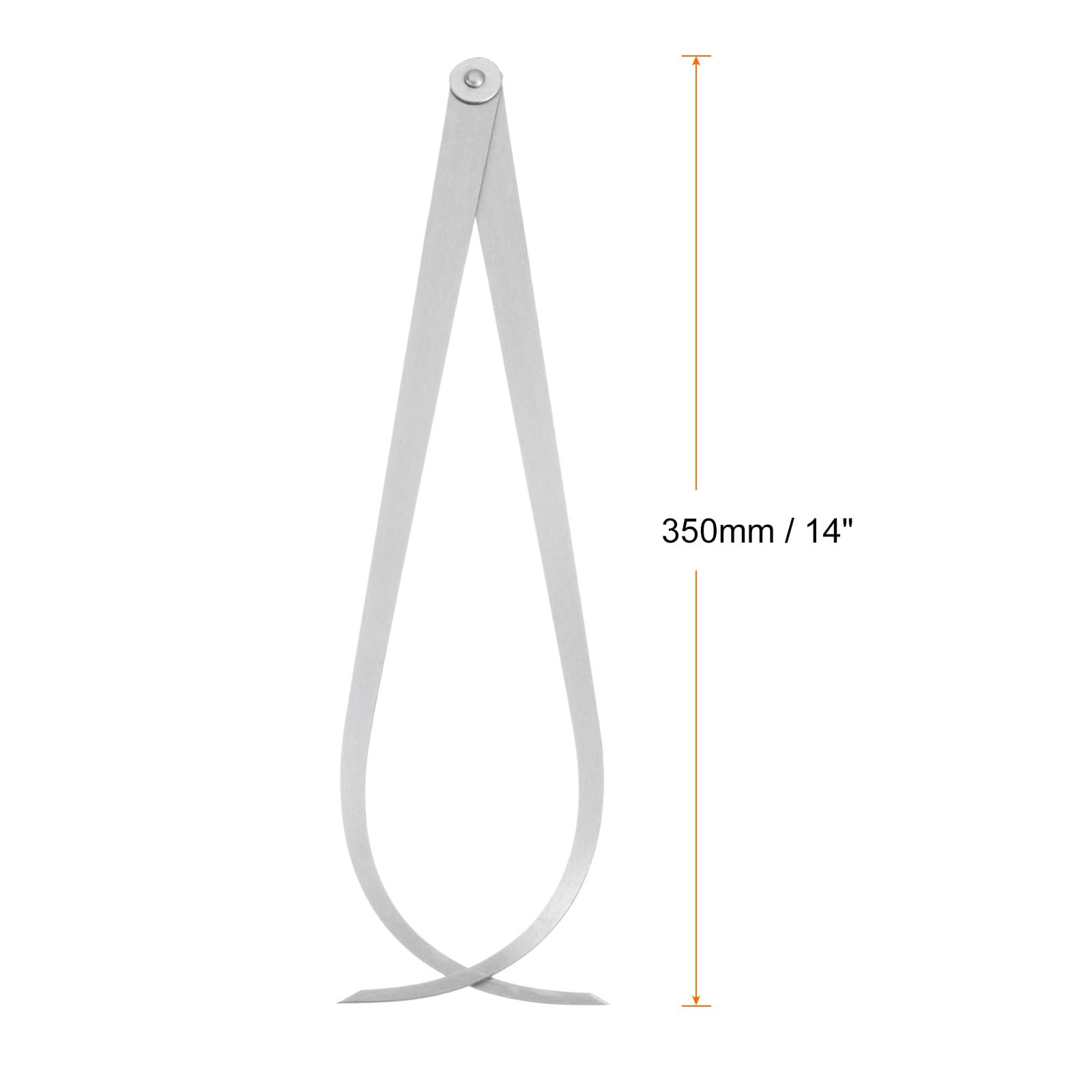 sourcing map Lot de 2 étrier à coulisse extérieur à joint ferme 350 mm en acier à friction ferme Outil de mesure interne pour sculpter et modeler Argenté