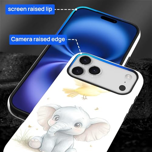 Coque iPhone 17 Pro Max robuste anti-rayure motif oiseau jaune mignon - 5