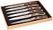 La Cote 6 Piece Steak Knives Set Japanese Stainless Steel Pakka Wood Handle In Gift Box (6 PC Steak Knife Set)