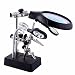 Neon 2.5X 7.5X 10X LED Light Magnifier & Desk Lamp Helping Hand Repair Clamp Alligator Auxiliary Clip Stand Desktop Magnifying Glasses