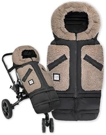 7AM Enfant Stroller Blanket 212 - Adjustable Baby Car Seat Zipped Blanket for Babies Winter, Unisex Multi Purpose Fleece Lined Warm Hooded Toddler Footmuff Water Repellent | (6M - 4T)