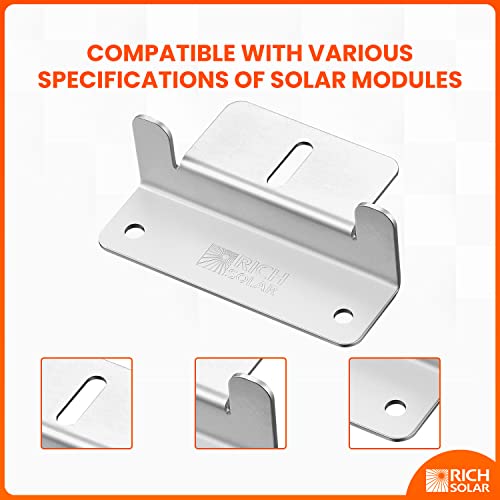 Rich Solar Solar Panel Mounting Hardware Z Brackets For Rv Roof Boat Set Of 4 Units #TOP2