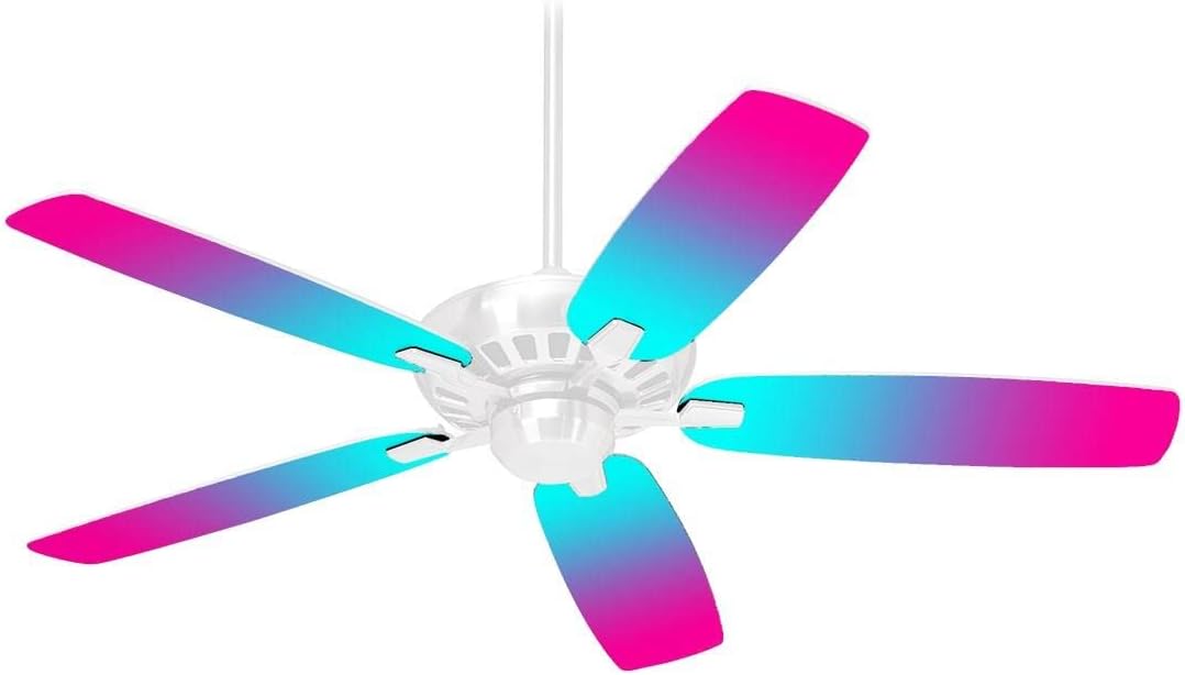 Smooth Fades Neon Teal Hot Pink - Ceiling Fan Skin Kit fits most 42 inch fans (FAN and BLADES SOLD SEPARATELY)