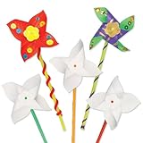 Baker Ross Haz tu propio molino de viento (paquete de 8) Kits para decorar, Artes y manualidades para niños
