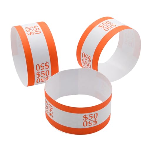 Pine & Linen 150pcs Self Sealing Currency Straps, Cash Money Bands Currency Paper Bands, Bill Wrappers Tape for Bank Supermarket Money Organiz(50$)