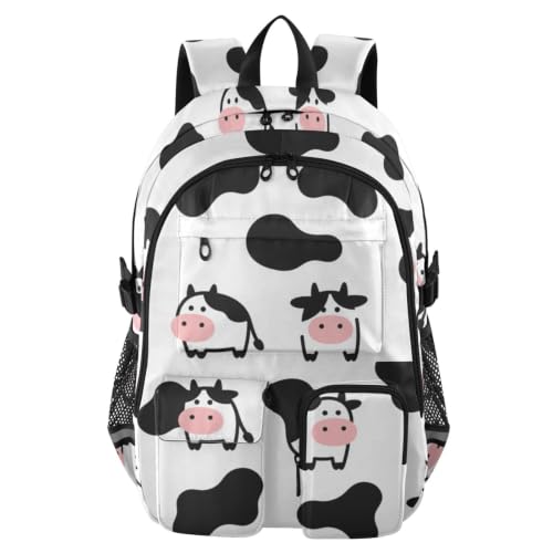 Mochila de viaje de vaca de 17.5" blanca para el trabajo