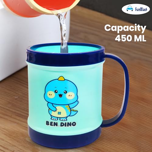 Image of FunBlast Milk Mug for Kids - Unbreakable Mug for Kids, Milk Mugs for Kids Unbreakable - Milk Drinking Cup for Kids (Pack of 1) (Dino)