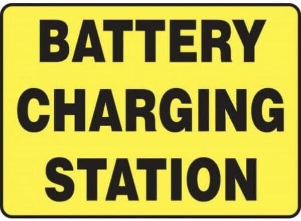 SAFETY SIGN BATTERY CHARGING STATION, Mfr: MELC525XT-A