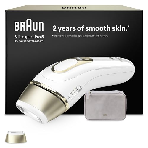 Braun Depiladora Luz Pulsada Silk·expert Pro 5, IPL, Depilación Láser en Casa para Cara Y Cuerpo, Reducción Permanente del Vello, Depiladora Laser para Mujer Y Hombre, con 1 Cabezal Y Neceser, PL5100