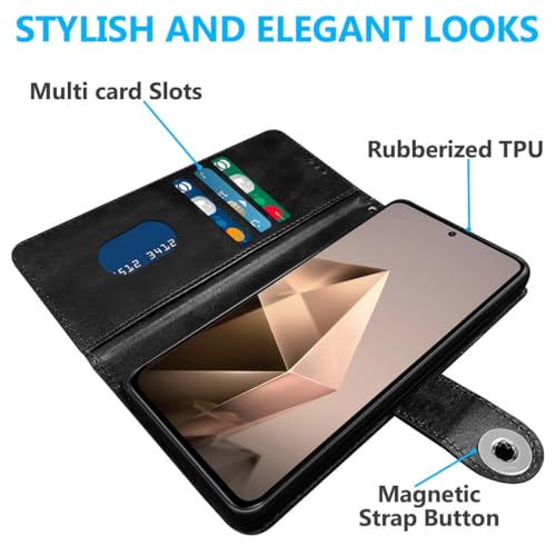 Fashionury PU Leather Flip Cover for Infinix Note 50s 5G Black - Image 4