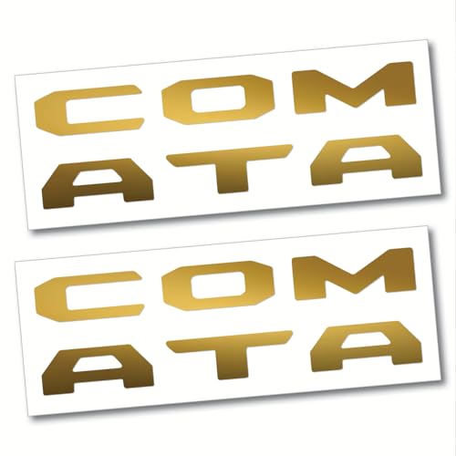 Image of (2 Sets) Prime Series UV Weatherproof Vinyl Decals for Glove Box Dashboard Letter Inserts Compatible fits Tacoma 2016-2023 (Metallic Gold)