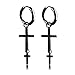 Produktbild iLieber Double-Cross Punk Stud-Earrings Stainless Titanium Steel Hoop Huggie Dangle Earrings Hinged Unisex Jewelry