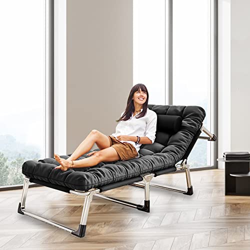 Foxtell Folding Camping Cot, Portable Folding Sleeping Cots With Carry Bag, Double Layer Oxford Outdoor Travel Camp Cots For Beach Camping Home And Office Nap (Grey W/Mattress) #TOP5