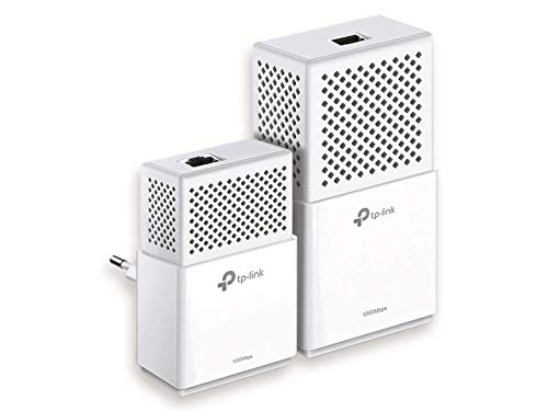 TP-Link TL-WPA7510-KIT (DE) AV1000 WLAN, AC750 (hasta 300 Mbit/s a 2,4 GHz y 433 Mbit/s a 5 GHz), adaptador de red Gigabit Powerline (2 puertos Gigabit, ideal para HDTV, versión alemana), color blanco
