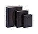 Deco 79 Wooden Decorative Box Faux Storage Book Book Shaped Boxes with Faux Leather Detailing, Set of 3 Decorative Keepsake Boxes 13