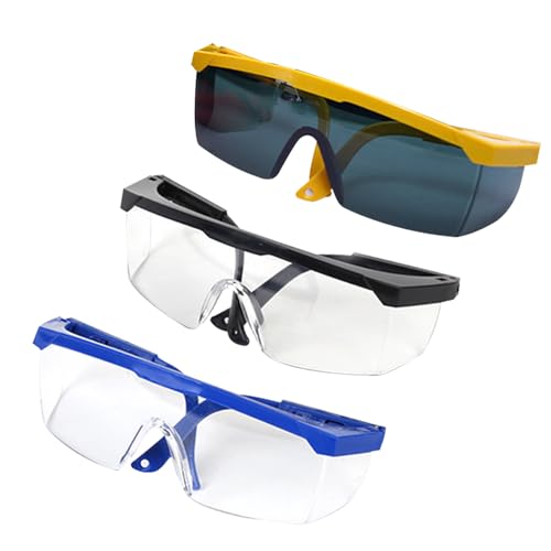 FOSDICK 3 PCS Lunette de Protection Travail, Lunettes de Sécurité, Lunette Protection Bricolage, Lunette De Securite, Enveloppantes Anti-Rayures pour Travail, Construction, Bricolage, Soudage