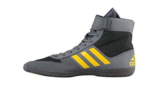 adidas Performance Men's Combat Speed.5 Wrestling Shoe, Grey/EQT Yellow/Utility Black, 7.5