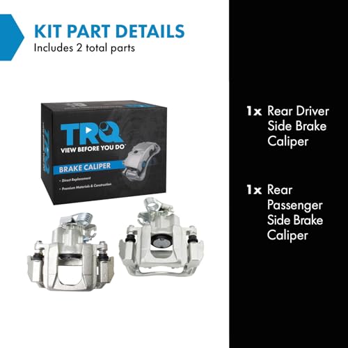 Image of TRQ Rear Driver and Passenger Side Brake Caliper Set Hardware Compatible with 09 Ford Flex 10 Taurus SHO 10 Taurus Limited SE SEL To 10 /31 /09 Production Date 11-12 SE SEL Limited