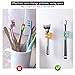 iBetterLife 5Pcs Toothbrush Holders for Bathrooms - Self-Adhesive Wall Mount to Mirror for Clipping & Hanging Shower Razor Towel Plug Cable, Utility Hooks for Home Kitchen Office Dorm Room Essentials