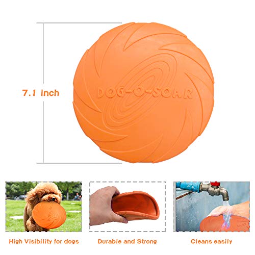 Dog Flying Disc Toy 7.1 Inches, Pet Training Rubber Interactive Toy, Floating Water Dog Toy For Small Dogs Puppy Outdoor Flight #TOP1