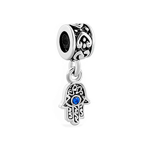 ZakiaHo Dijes azules de mal de ojo para pulseras compatibles con pulseras Pandora, Cobre, No es una piedra preciosa