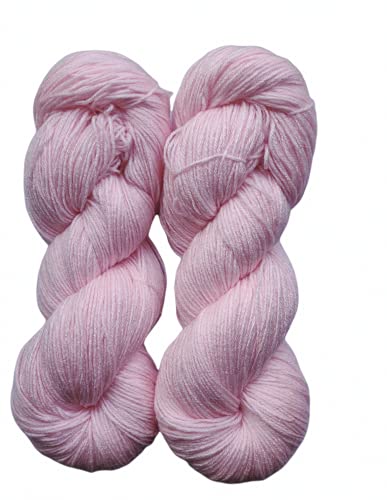 Image of Vardhman Brilon Pink-200 gm Hand Knitting Wool /Art Craft Soft Fingering Crochet Hook Yarn, Needle Acrylic Knitting Yarn Thread Dyed