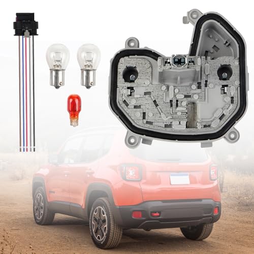 Rear Tail Lamp Housing Holder Bracket Compatible with Jeep Renegade 2015-2023 Left Driver Side Light Holder Bracket with Plug and Bulb 68270892AA