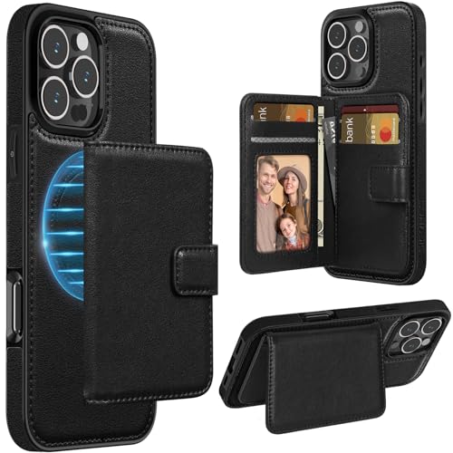 LOHASIC for iPhone 16 Pro Max Wallet Case MagSafe, Card Holder, Black - image 1