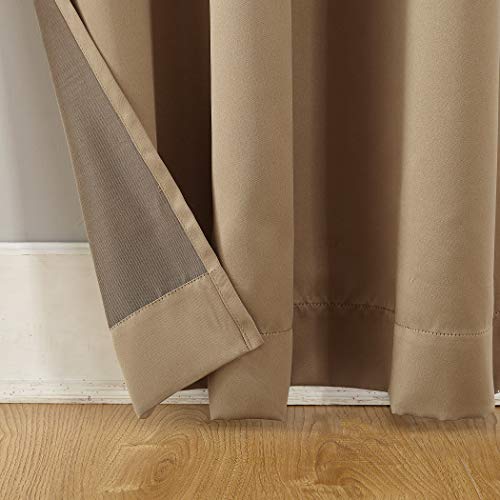 Sun Zero Barrow 2-Pack Solid Total Blackout Grommet Curtain Panel Pair, 54" x 108", Taupe, Taupe Beige, W 54" x L 108" (2 Panels) - Image 3