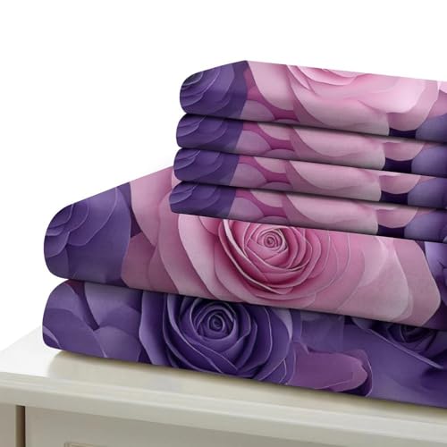 Housse de couette roses 3D infroissable avec zip pratique - 6
