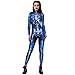 Produktbild Lenfesh Damen Halloween Unheimlich Gespenstisch Bodycon Party Cosplay Kostüm Overalls (M, Blau)