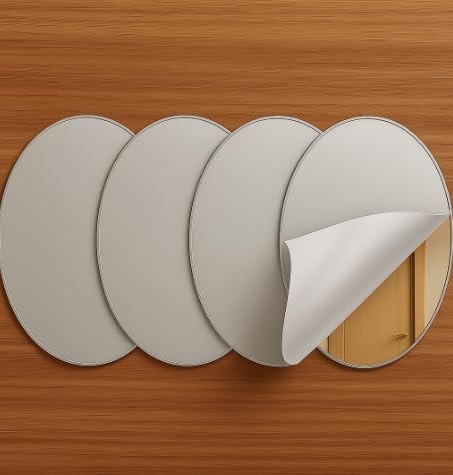 Oval Set of 4 Wall Sticker Mirror