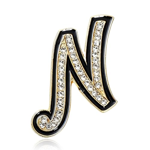 Image of Letter Brooches and Pins for Women A-Z Initial Brooch Pins for Socks Backpacks Crafts Fashion Crystal Rhinestone Initial Pins Trendy Custom Jewelry for Men Women