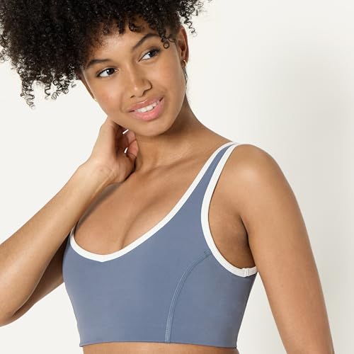 Image of Amazon Essentials Women's Active FormFlex Buttery Soft Light Support V-Neck Sports Bra with Contrast Trim
