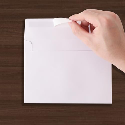 image for Janvale 5x7 Envelopes 50 Pack, A7 White Envelopes for Invitations, 5 1