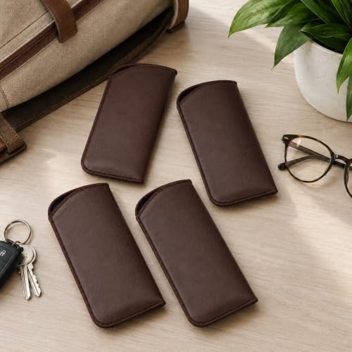Image of Calabria Mens Slim Half-Clip Case in Black or Brown (Brown (No-Clip)) - 12PACK