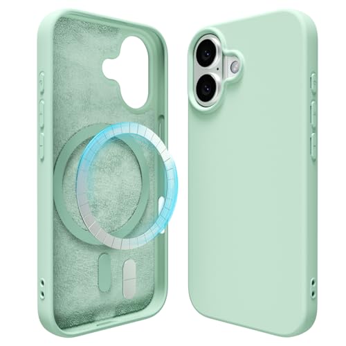 oakxco Silicone Case for iPhone 17 Compatible with Magsafe Magnetic Wireless Charging, Slim Thin Soft Rubber Gel with Magnet, Matte TPU Mag Cover for Women Men, Mint Green by oakxco - Used condition - US$6.91