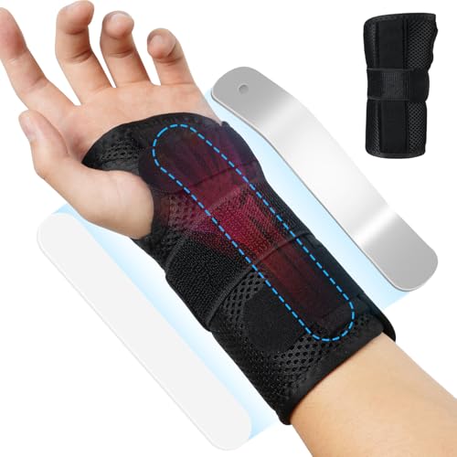 Beugo Muequera Tendinitis Mueca, muñequera tunel carpiano con 2 Férulas, Apertura Pulgar, Muñequeras Deportivas Ajustable, Férula Muñeca para Esguince Artritis, Hombre y Mujer, 1 Unidad, Lzquierda